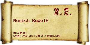 Menich Rudolf névjegykártya